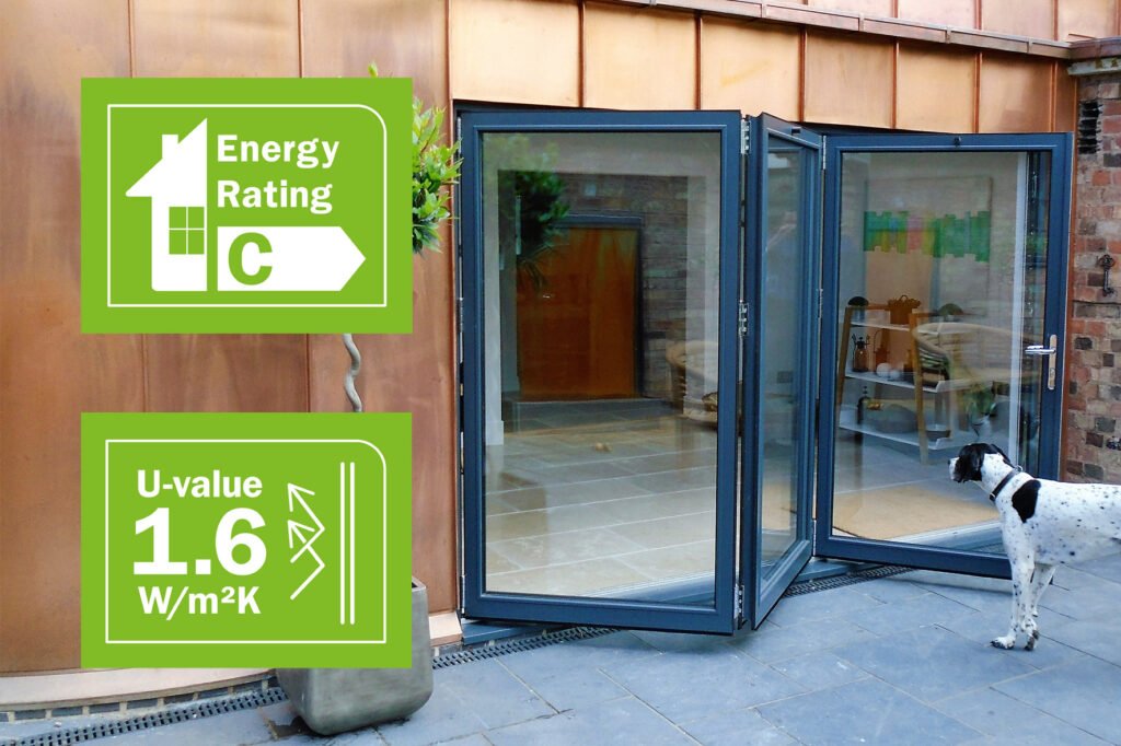 Unique’s Unifold brand of aluminium bifold doors has been certified as offering a door energy rating of C in accordance with Approved Document L.